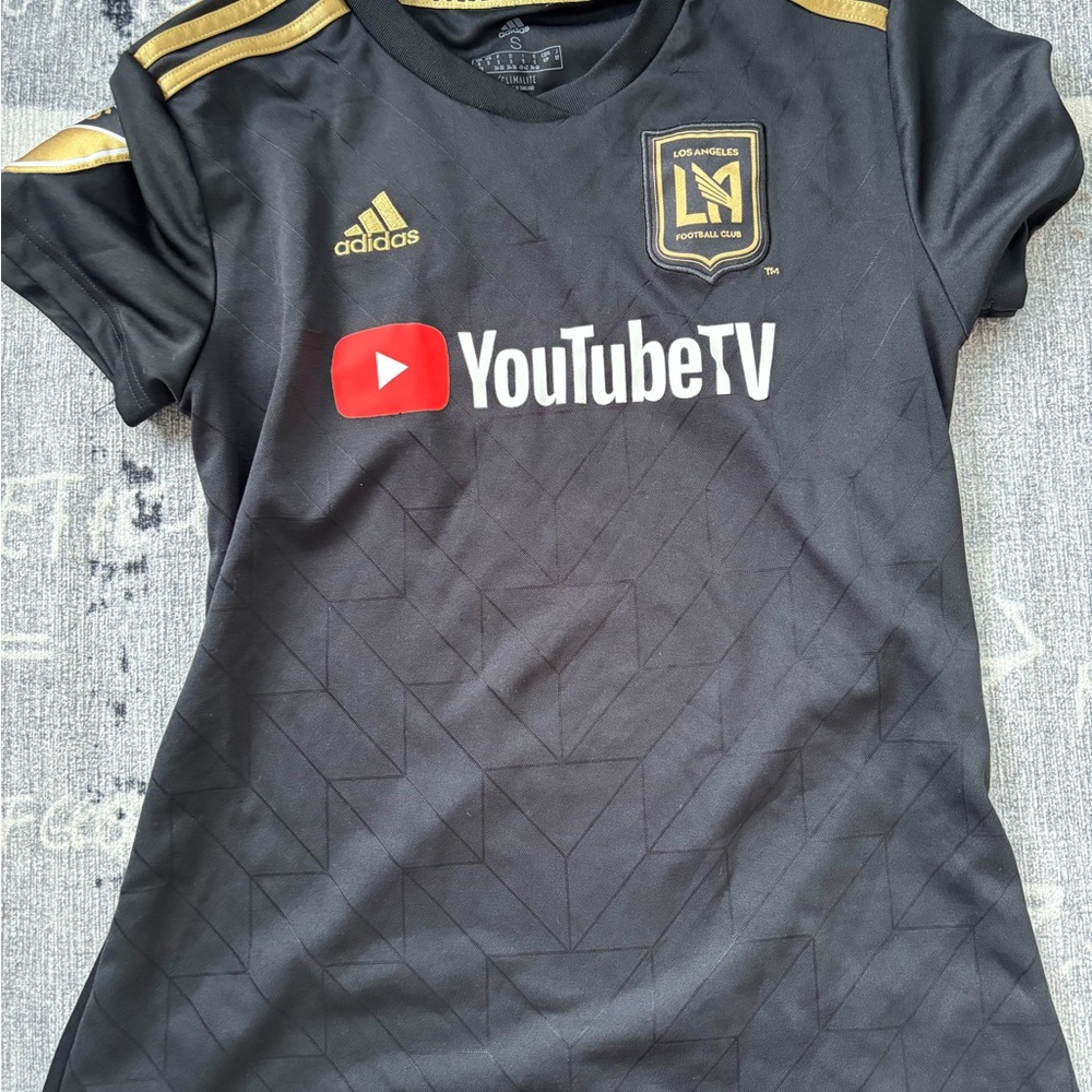 Adidas Black and Gold Soccer Jersey